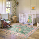 Jardina Washable Vintage Botanical Birds Pink Rug Area Rugs Lahome