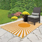 Solara Boho Waterproof Reversible Orange Outdoor Rug Clearance Rugs Lahome