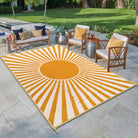 Solara Boho Waterproof Reversible Orange Outdoor Rug Clearance Rugs Lahome