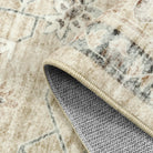 Alene Washable Vintage Medallion Floral Beige Rug Area Rugs Lahome