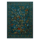 Alma Washable Modern Natural Botanical Floral Blue Rug Area Rugs Lahome