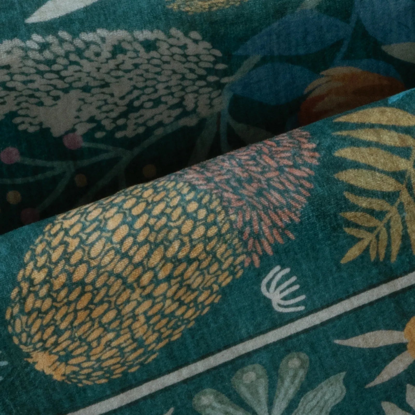 Alma Washable Modern Natural Botanical Floral Blue Rug Area Rugs Lahome
