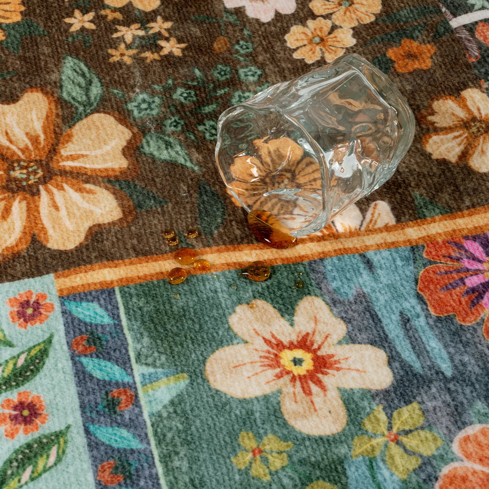 Amour Washable Boho Patchwork Floral Colorful Rug Rugs Lahome