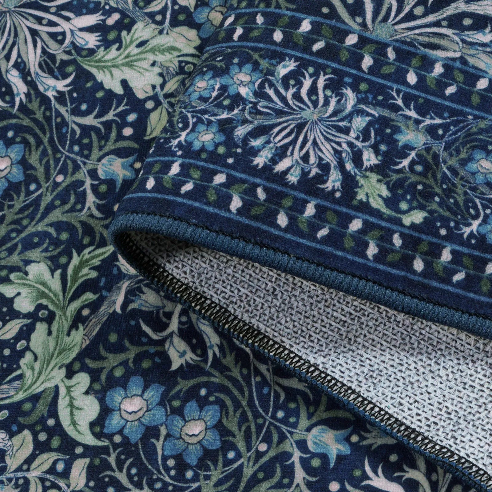 Arbore Washable Boho Vintage Floral Blue Rug Area Rugs Lahome