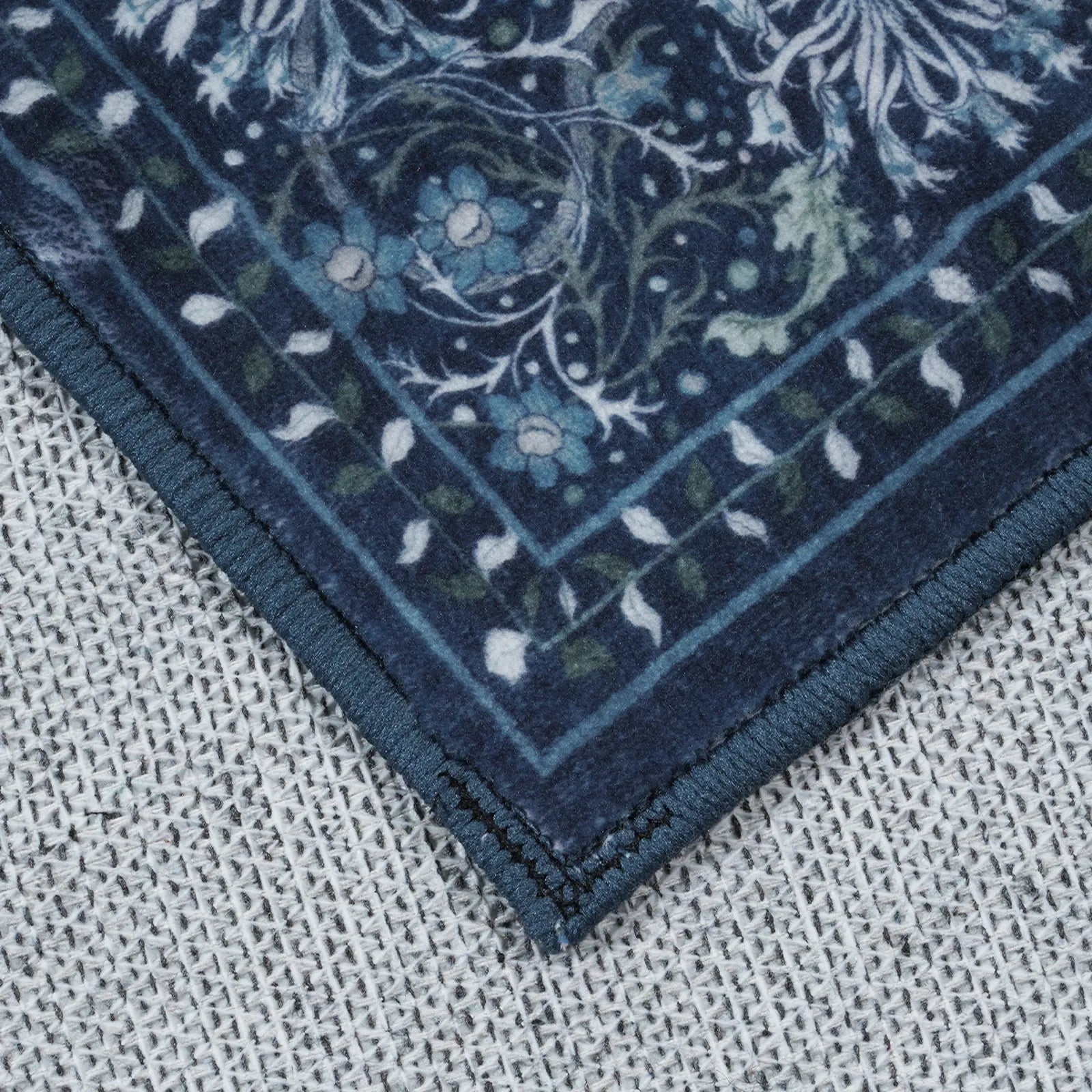 Arbore Washable Boho Vintage Floral Blue Rug Area Rugs Lahome
