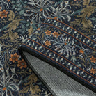 Arbore Washable Boho Vintage Floral Dark Green Rug Area Rugs Lahome