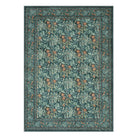 Arbore Washable Boho Vintage Floral Teal Rug Area Rugs Lahome