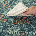 Arbore Washable Boho Vintage Floral Teal Rug Area Rugs Lahome