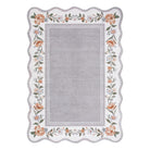 Ariele Washable Vintage Floral Scalloped Purple Rug Area Rugs Lahome