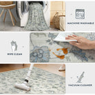 Aurelia Washable Vintage Floral Beige Grey Rug Rugs Lahome