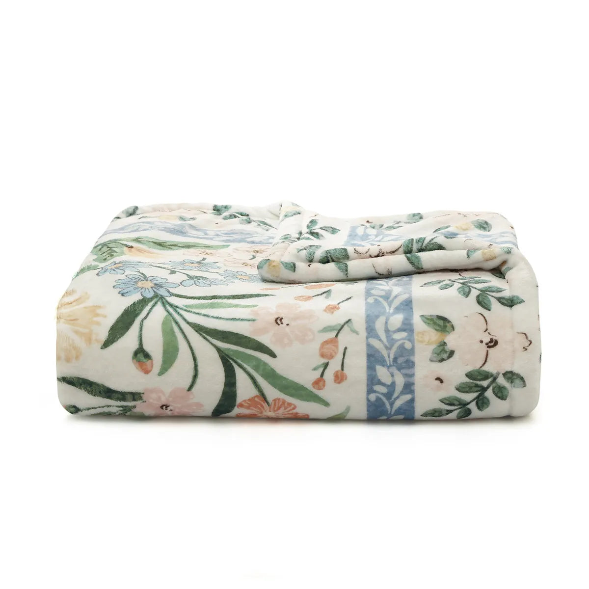 Beline Washable Boho Modern Garden Floral Green Throw Blanket Blanket Lahome