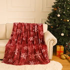 Blaise Christmas Washable Snowflake Red Blanket Blanket Lahome 50" x 60"