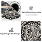 Nova Boho Mandala Stil Waschbarer Schwarzer Runder Teppich Area Rugs Lahome