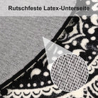 Nova Boho Mandala Stil Waschbarer Schwarzer Runder Teppich Area Rugs Lahome