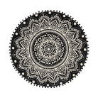 Nova Boho Mandala Stil Waschbarer Schwarzer Runder Teppich Area Rugs Lahome