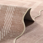 Brise Washable Farmhouse Scalloped Oat Beige Rug Rugs Lahome
