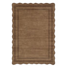 Brise Washable Farmhouse Scalloped Mocha Brown Rug Rugs Lahome