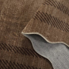 Brise Washable Farmhouse Scalloped Mocha Brown Rug Rugs Lahome