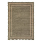 Brise Washable Farmhouse Scalloped Olive Green Rug Rugs Lahome