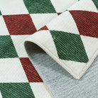 Celian Christmas Washable Diamond Checkered Red & Green Rug Runner Rugs Lahome