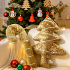 Antoine Christmas Golden Tree Plush Pillow Pillow Lahome