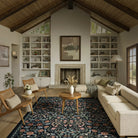 Claude Washable Maximalism Vibrant Blossom Floral Black Rug Area Rugs Lahome 8' x 10'