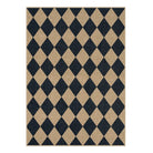 Coline Washable Geometric Checkered Easy Jute Black Indoor/Outdoor Rug Easy Jute Area Rug Lahome