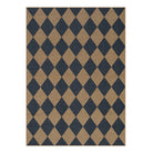 Coline Washable Geometric Checkered Easy Jute Blue Indoor/Outdoor Rug Easy Jute Area Rug Lahome