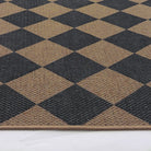 Coline Washable Geometric Checkered Easy Jute Blue Indoor/Outdoor Rug Easy Jute Area Rug Lahome