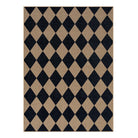 Coline Washable Geometric Checkered Easy Jute Dark Brown Indoor/Outdoor Rug Easy Jute Area Rug Lahome