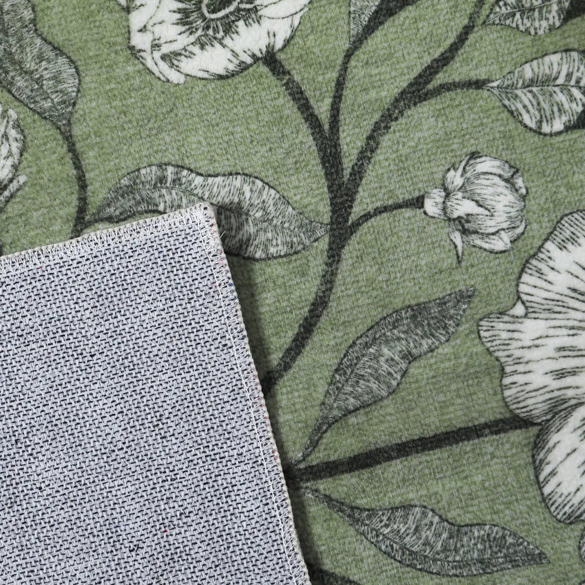 Dorval Washable Vintage Woodland Olive Green Rug Area Rugs Lahome