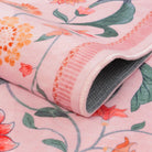 Eira Washable Vintage Floral Medallion Pink Rug Rugs Lahome