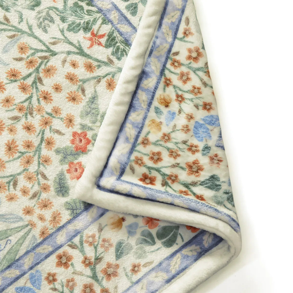 Elarin Washable Maximalism Vintage French Floral Green Throw Blanket Blanket Lahome