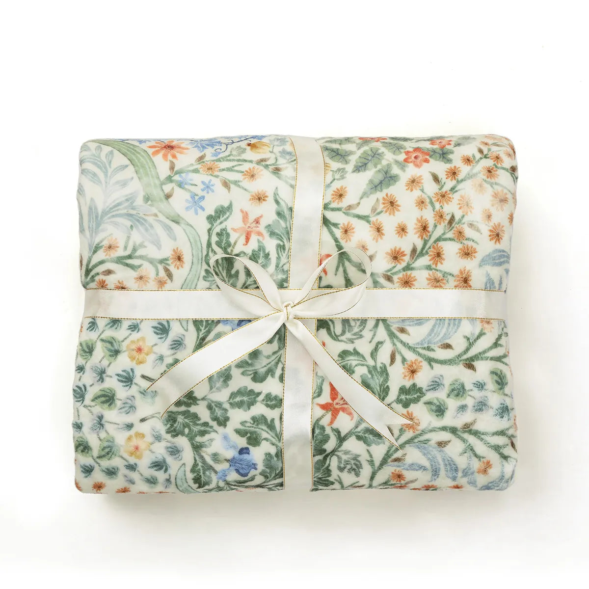 Elarin Washable Maximalism Vintage French Floral Green Throw Blanket Blanket Lahome 50" x 60"