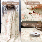 Eliane Washable Vintage Traditional Floral Beige Rug Area Rugs Lahome
