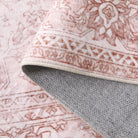 Elysee Washable Vintage Traditional Medallion Pink Rug Area Rugs Lahome