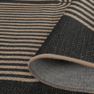 Enfys Washable Modern Rainbow Easy Jute Black/Grey Indoor/Outdoor Rug Clearance Rugs Lahome