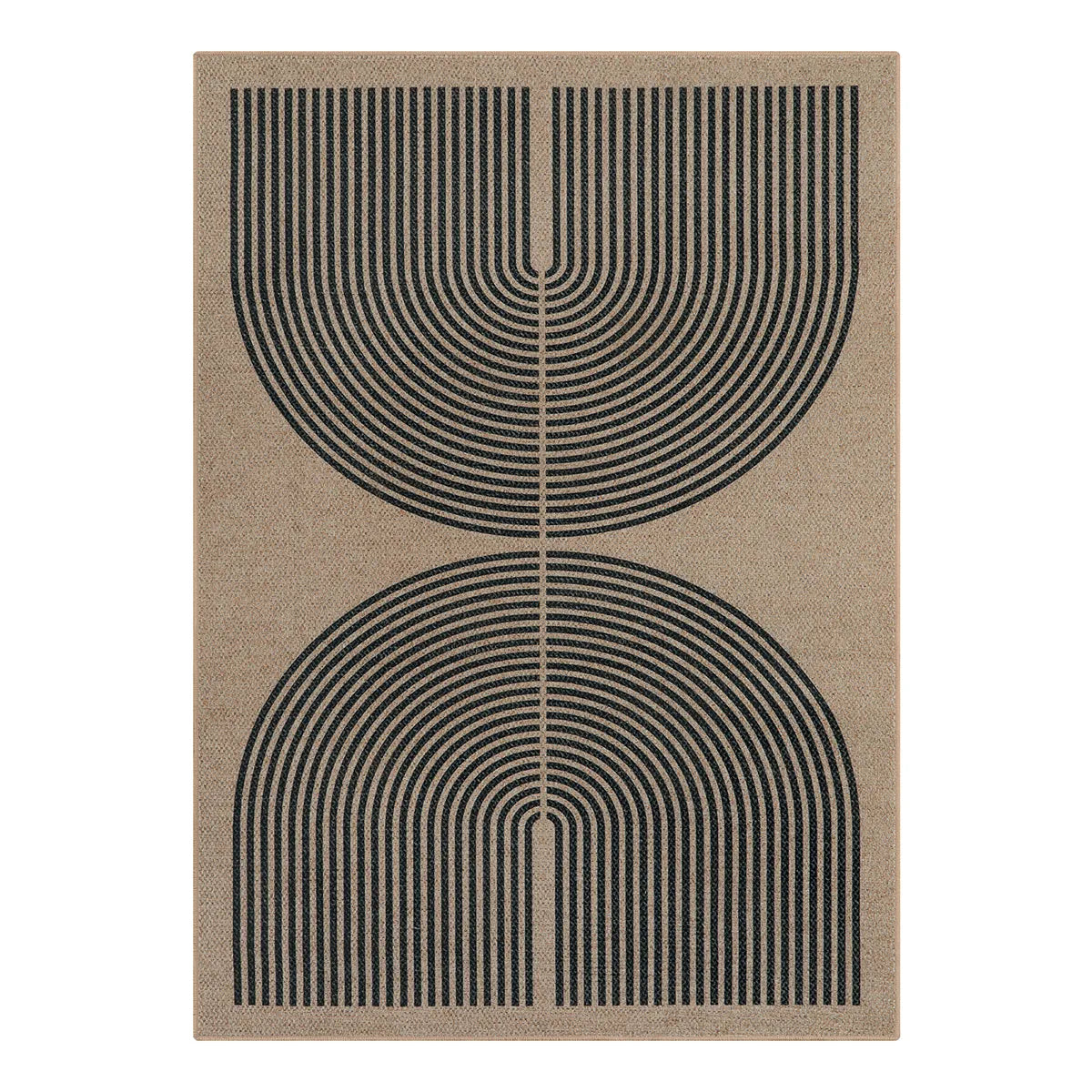 Enfys Washable Modern Rainbow Easy Jute Black Indoor/Outdoor Rug Clearance Rugs Lahome