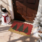 Fabien Christmas Washable Desert Tree Snowflake Red Doormat Doormat Lahome