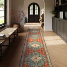 Felice Washable Boho Vintage Tribal Rust Red Rug Area Rugs Lahome 2'6" x 12'
