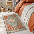 Felice Washable Boho Vintage Tribal Rust Red Rug Area Rugs Lahome