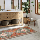 Felice Washable Boho Vintage Tribal Rust Red Rug Area Rugs Lahome