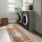 Felice Washable Boho Vintage Tribal Rust Red Rug Area Rugs Lahome 2' x 6'