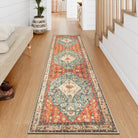 Felice Washable Boho Vintage Tribal Rust Red Rug Area Rugs Lahome