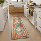 Felice Washable Boho Vintage Tribal Rust Red Rug Area Rugs Lahome 2' x 7'