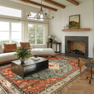 Felice Washable Boho Vintage Tribal Rust Red Rug Area Rugs Lahome 8' x 10'