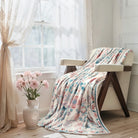 Fernel Washable Vintage Traditional Floral Pink Throw Blanket Blanket Lahome
