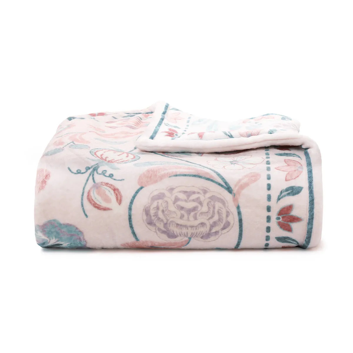Fernel Washable Vintage Traditional Floral Pink Throw Blanket Blanket Lahome