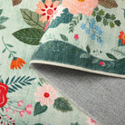 Fleurin Washable Floral Garden Green Rug Area Rugs Lahome