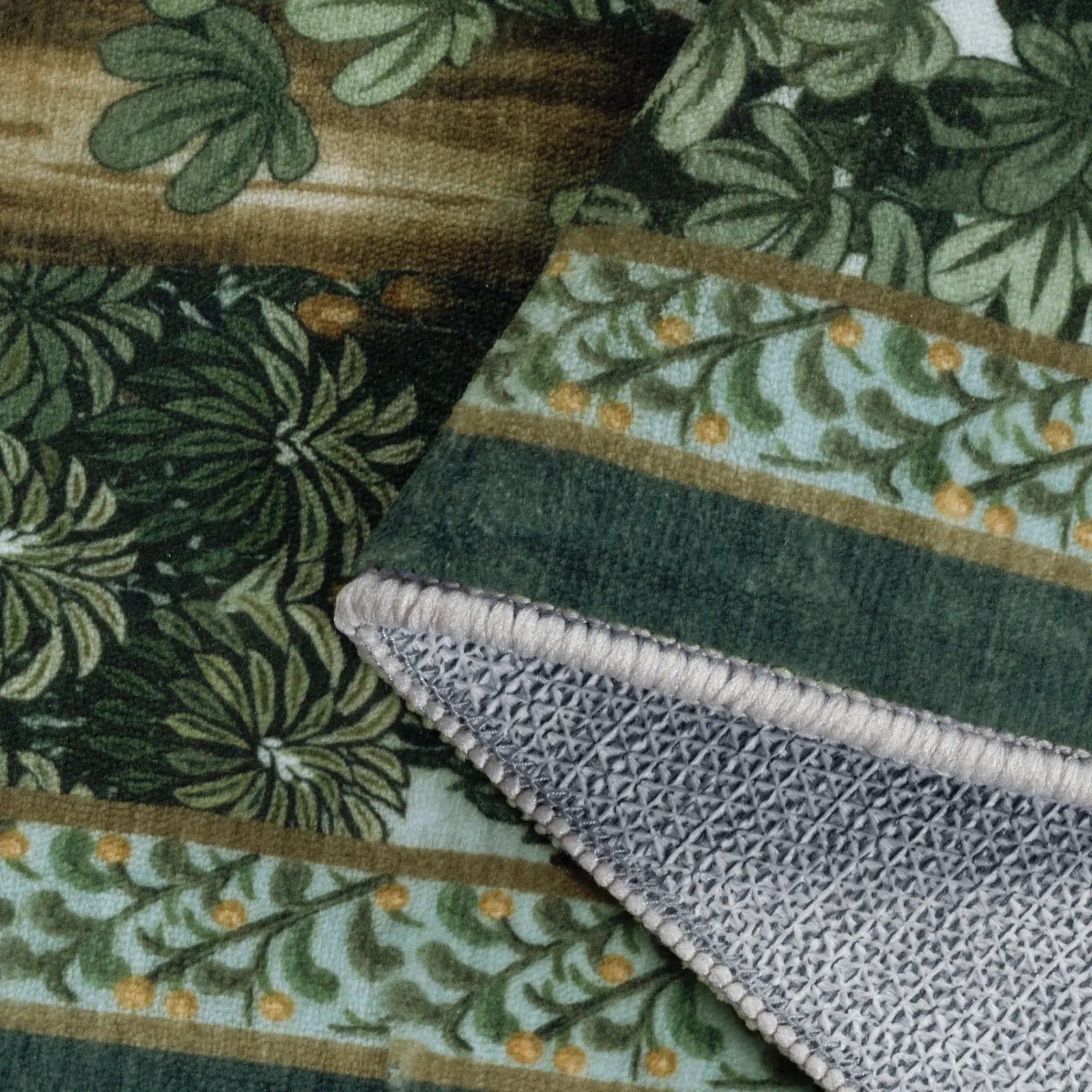 Foret Washable Vintage Forest Woodland Green Rug Area Rugs Lahome